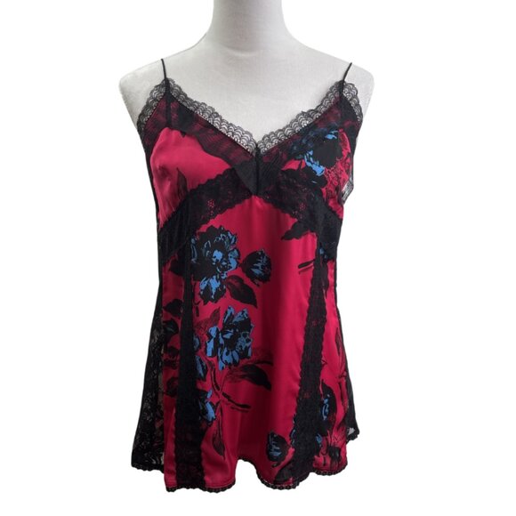 McQ Alexander McQueen Floral Print Lace Cami Size 46 (US 10-12) Pink NWT $396 M - Picture 1 of 12